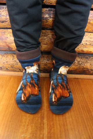 Wild Horses Men's Slipper Socks