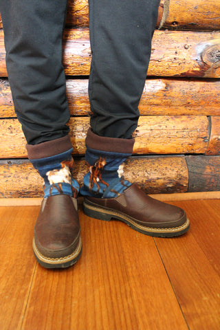 Wild Horses Men's Slipper Socks