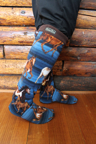 Wild Horses Men's Slipper Socks