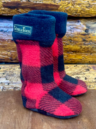 Red & Black Buffalo Plaid Infant/Toddler Slipper Socks