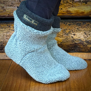Grey Sherpa Kids Slipper Socks