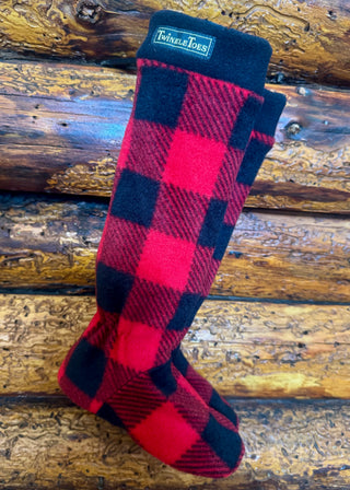 Red & Black Buffalo Plaid Kid's Slipper Socks